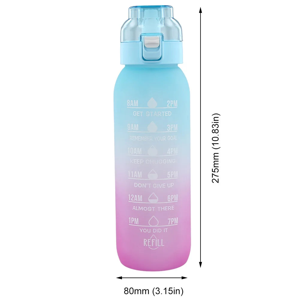 1000ML Fragrance Smelling Water Bottle Portable Air WaterUp Bottle Scent Straw Water Cup with 1/7 Flavor Pod for Outdoor Sports