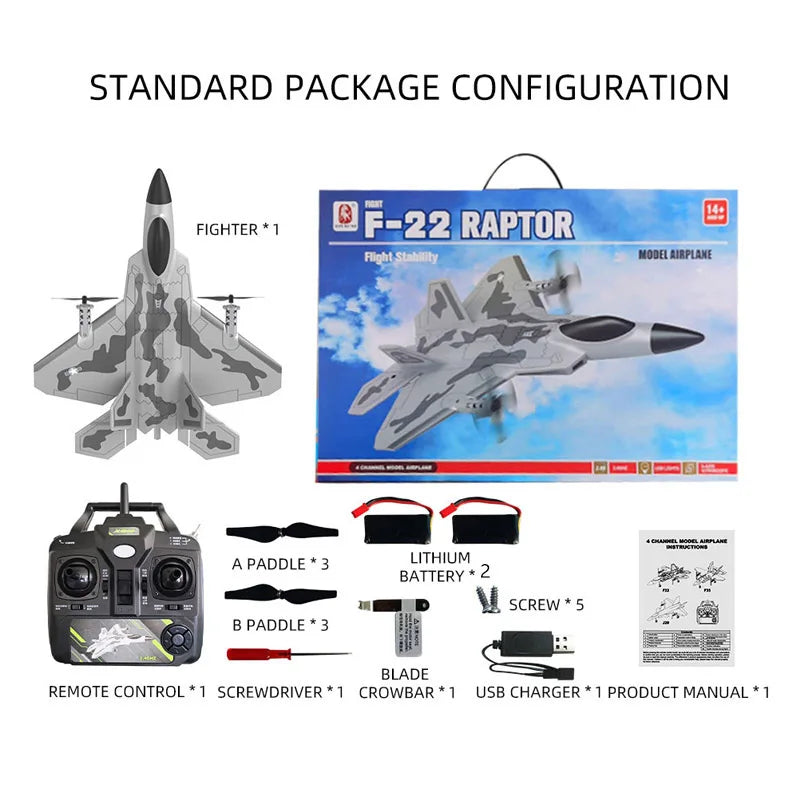 SG-F22 RC Airplane 3D Stunt Plane Model 2.4G Remote Control Fighter Glider Electric Rc Aircraft Toys For Children Adults
