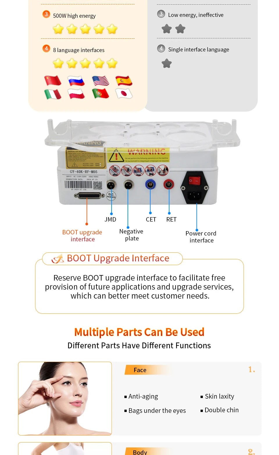 448KHZ Indiba Penetrates RF Tecar Therapy RET CET Diathermy Body Care Deep Health Warm System Spa Pain Relief Skin Tightening