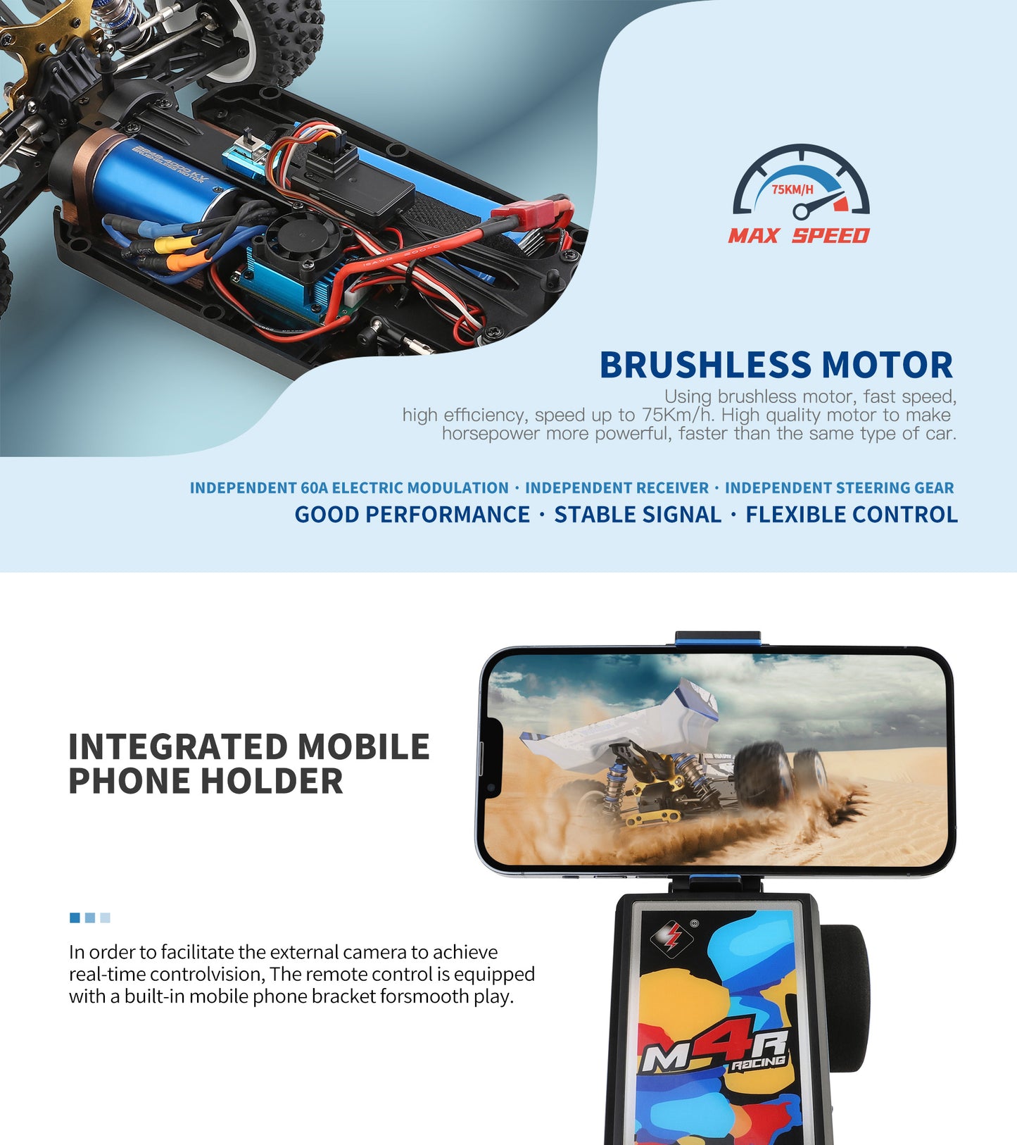 WLtoys 124017(V2) Fast RC Car, 1/12 Brushless RC Car with Independent ESC for Adults, 75km/h, Suitable for Outdoors and Gifts