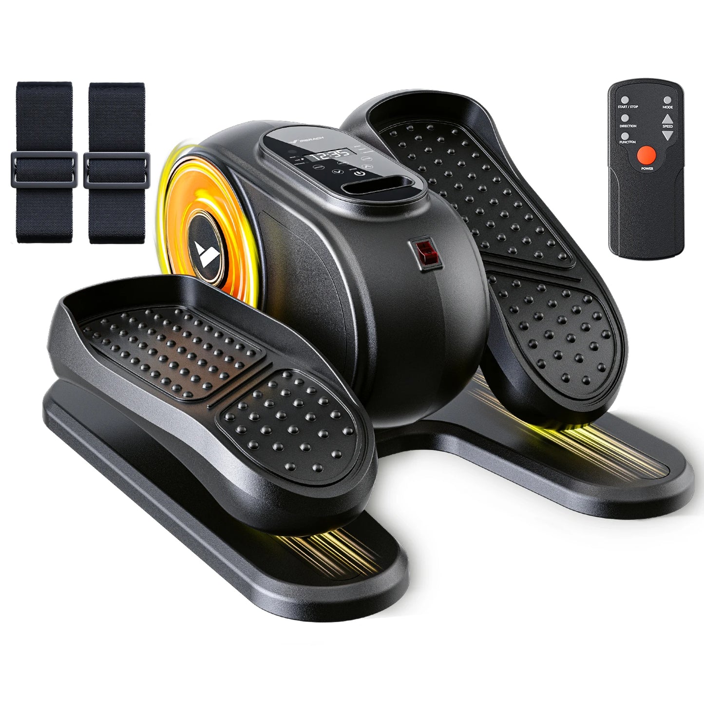 MERACH Under Desk Elliptical Leg Exerciser Electric for Seniors Remote Control&Adjustable Speeds Portable Seated Pedal Exerciser