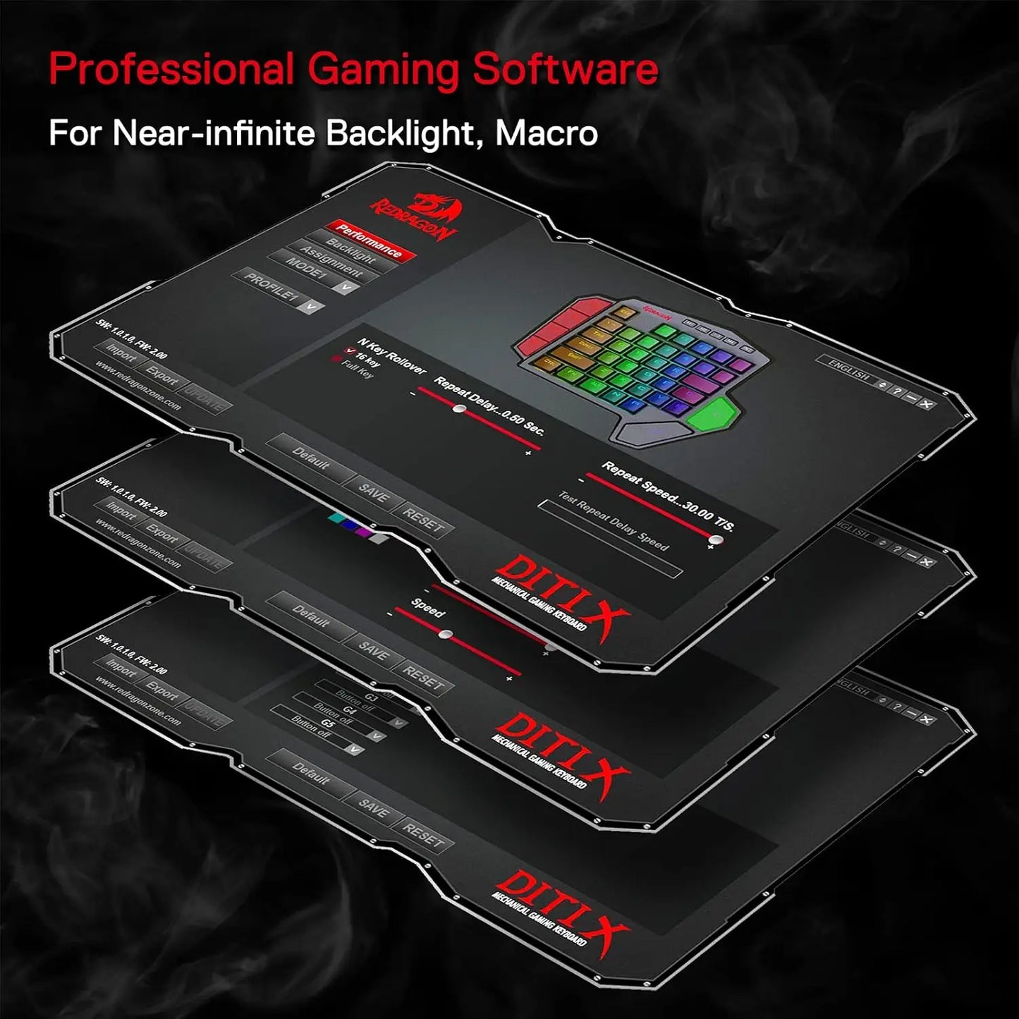 Redragon K585 PRO Wireless 42 Keys Hot-Swappable 3-Mode One-Handed Mechanical Gaming Wrist Support Keyboard