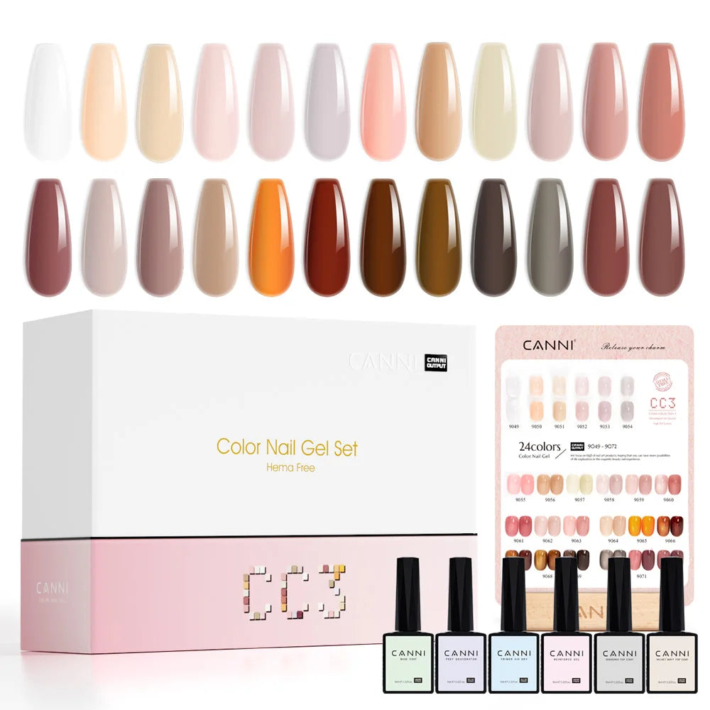 CANNI 9ml Gel Polish Set 30PCS HEMA-Free Soak Off UV LED Nail Varnish Kit, Long Lasting Manicure Gel for Nail Art Salon DIY
