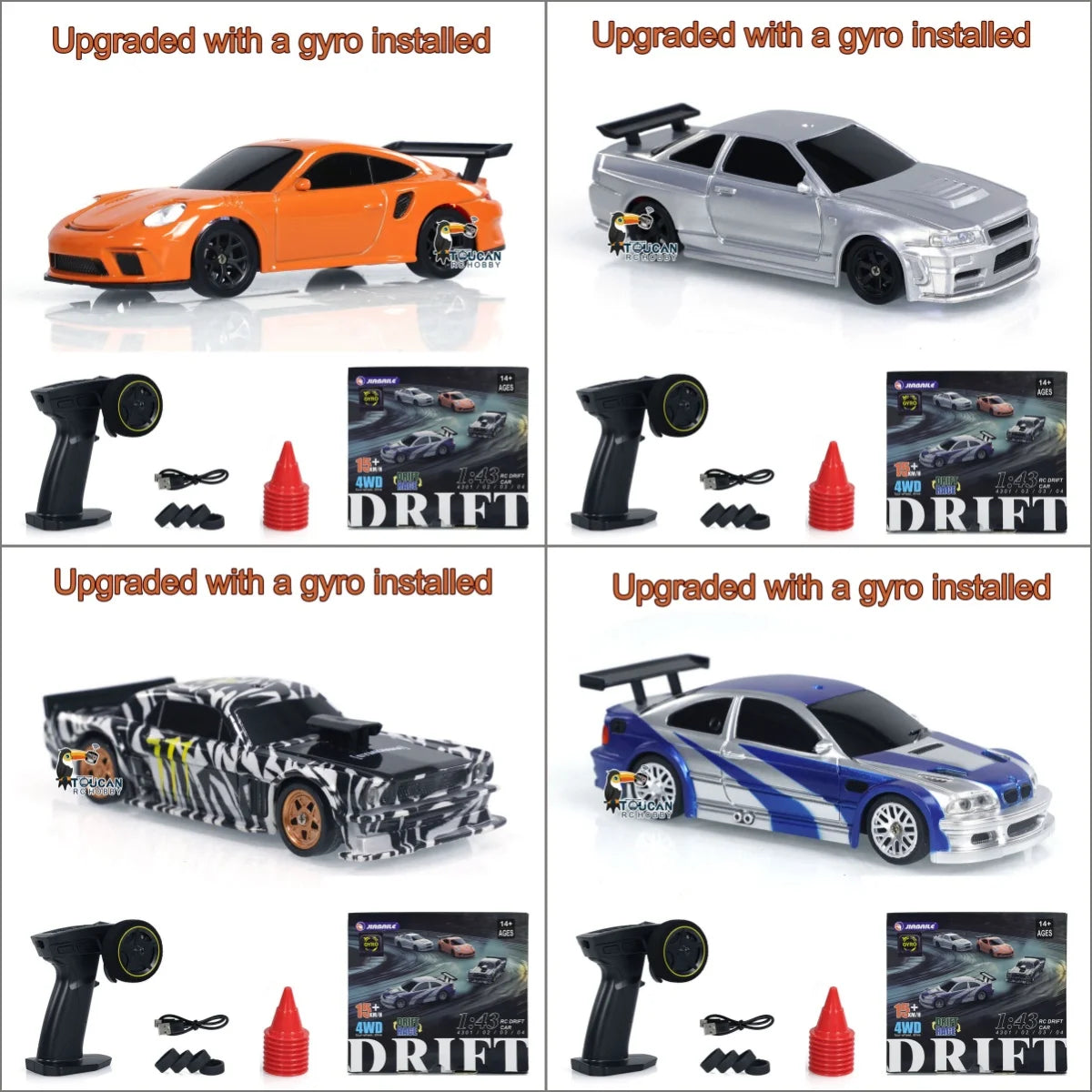 Gift Sale US Stock Toys 1/43 Scale RTR RC Drift Car Gyro Race Car 4WD Ready to Run Mini Car High Speed Vehicle Finished Model