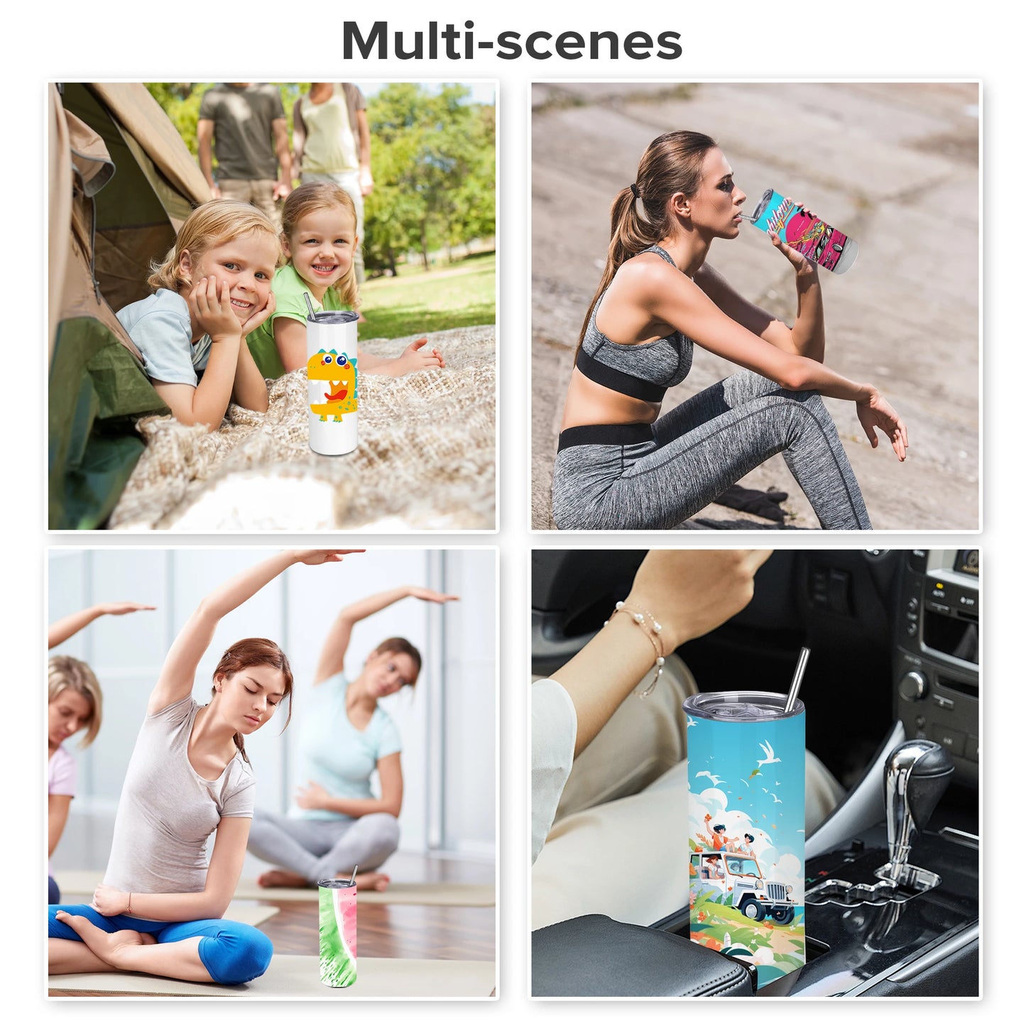 Sublimation Tumblers Blanks 20 oz 25 Pack Skinny Straight Tumblers Bulk Stainless Steel Insulated Sublimation Cups with Lid and