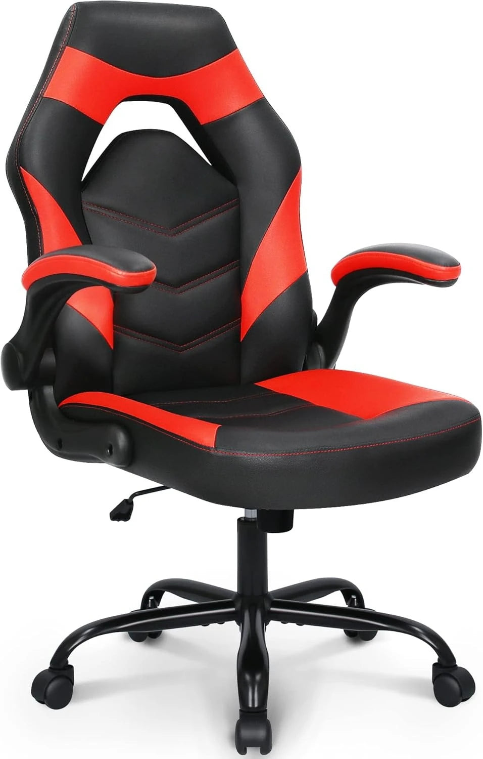 Video Gaming Chair Ergonomic Computer Desk Office Chair with Lumbar Support Adjustable Height Swivel Wheels Flip-Up Arms