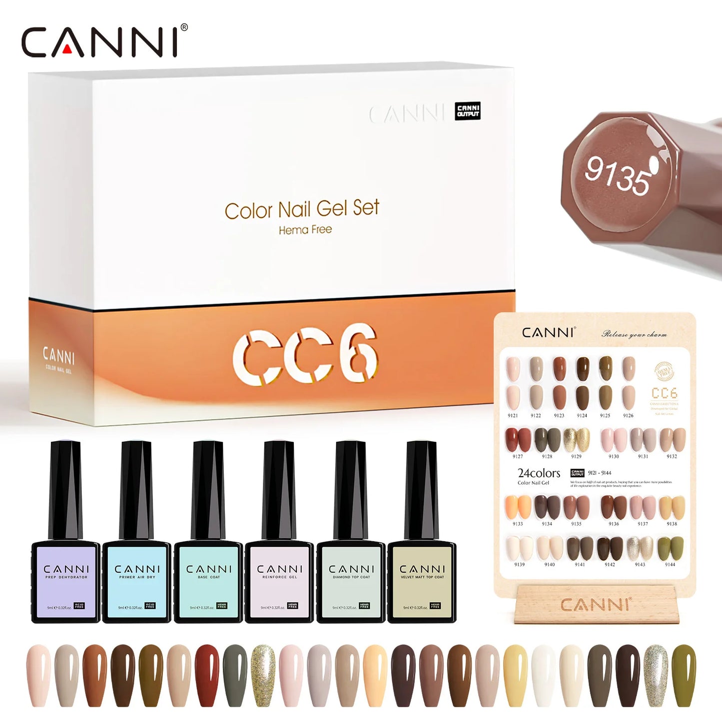 CANNI 9ml Gel Polish Set 30PCS HEMA-Free Soak Off UV LED Nail Varnish Kit, Long Lasting Manicure Gel for Nail Art Salon DIY