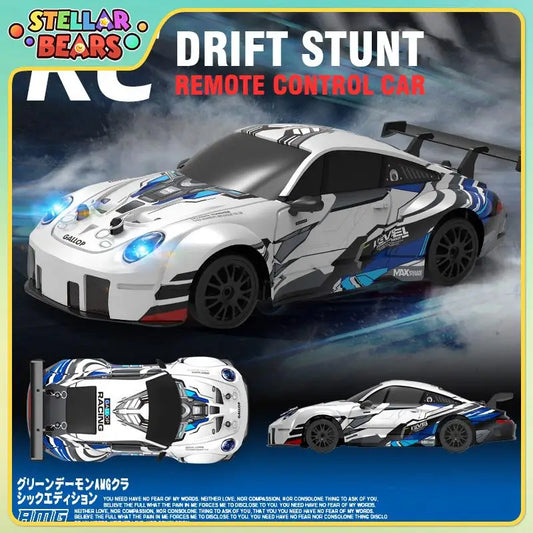 2.4G RC Drift Racing Cars Replaceable Tire High Speed Remote Control Supercar Vehicle with Lights Competition Race Car Boys Gift
