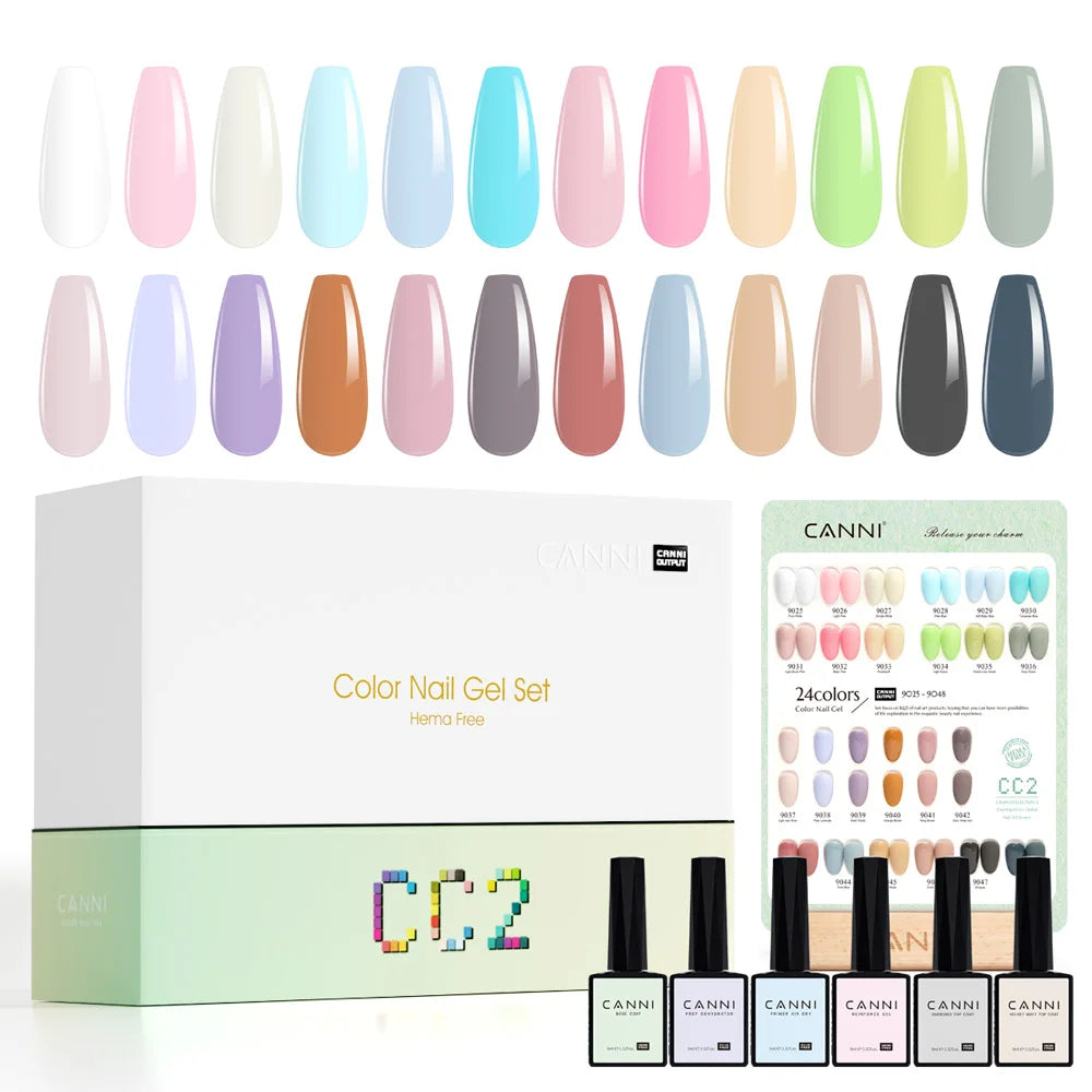 CANNI 9ml Gel Polish Set 30PCS HEMA-Free Soak Off UV LED Nail Varnish Kit, Long Lasting Manicure Gel for Nail Art Salon DIY