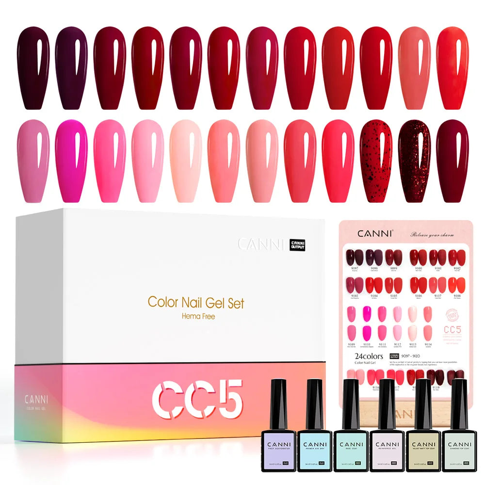 CANNI 9ml Gel Polish Set 30PCS HEMA-Free Soak Off UV LED Nail Varnish Kit, Long Lasting Manicure Gel for Nail Art Salon DIY