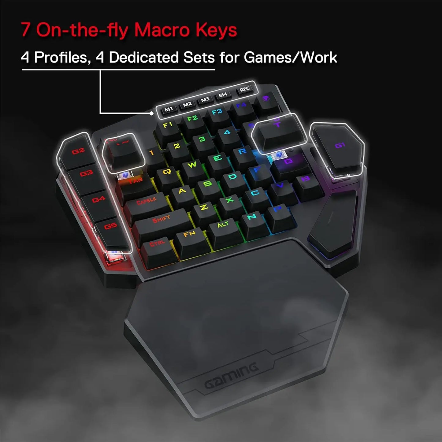 Redragon K585 PRO Wireless 42 Keys Hot-Swappable 3-Mode One-Handed Mechanical Gaming Wrist Support Keyboard