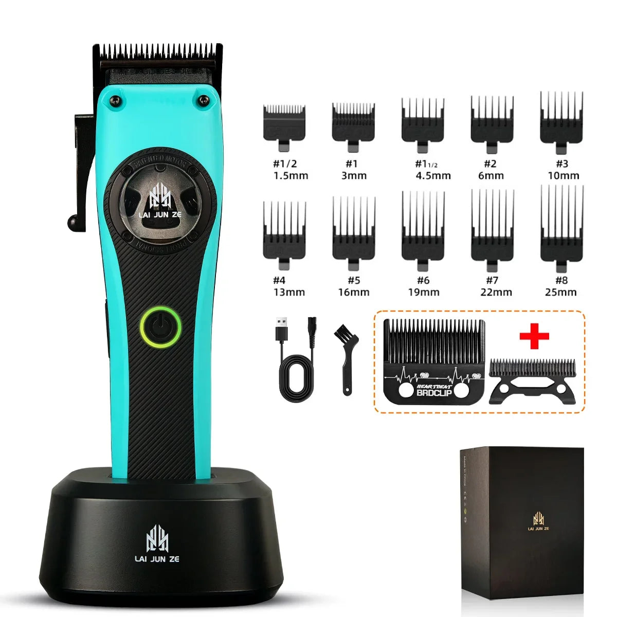 BRDCLIP Barber Professional Magnetic Levitation Motor Hair Clipper 7800-13000RPM DLC Blade Trimmer 9000-12000RPM Shaver 9000RPM