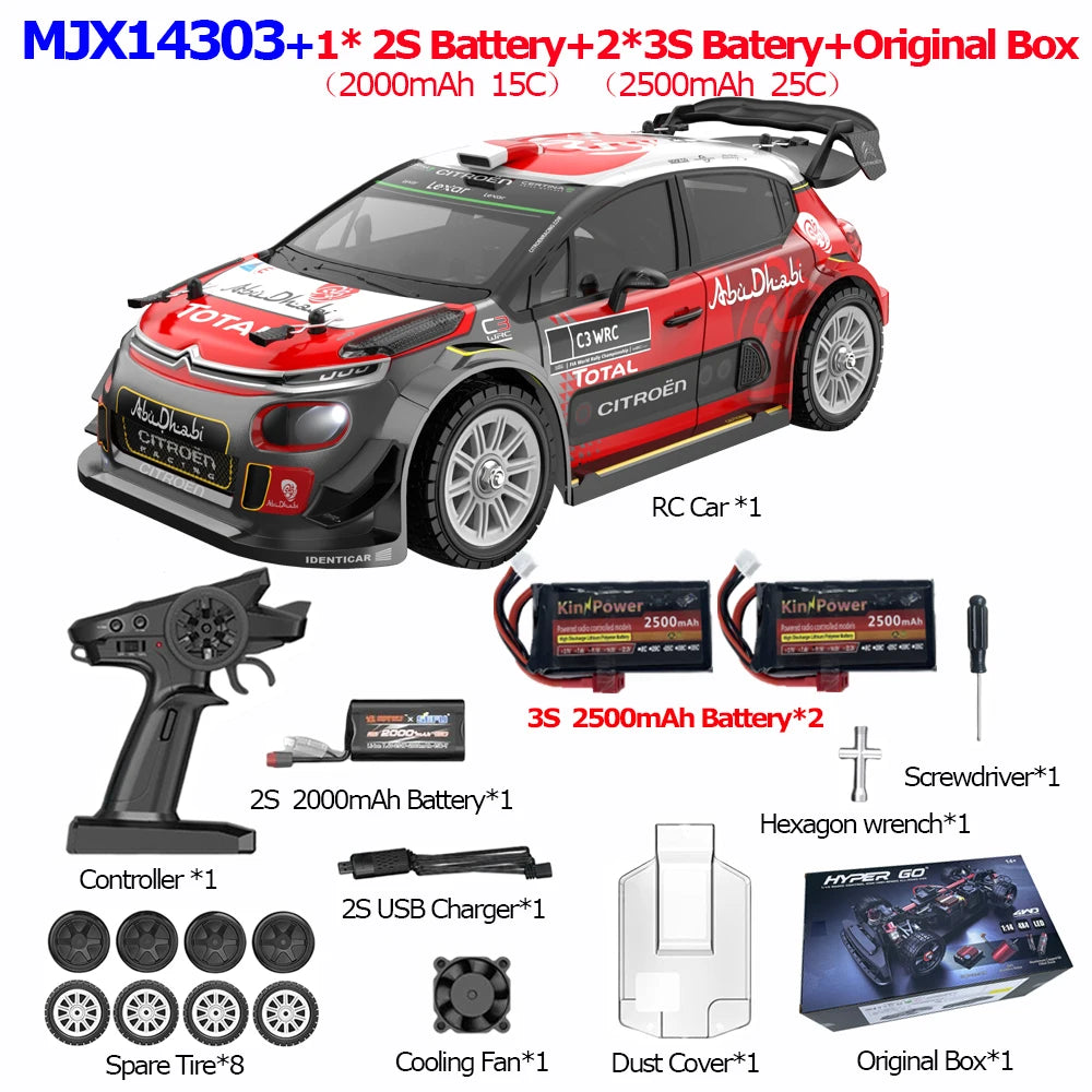 HYPER GO RC MJX 14304 14303 14302 14301 High Speed Drift Car  With Gyroscope - Electric Toy for Kids Volkswagen Racing Gift