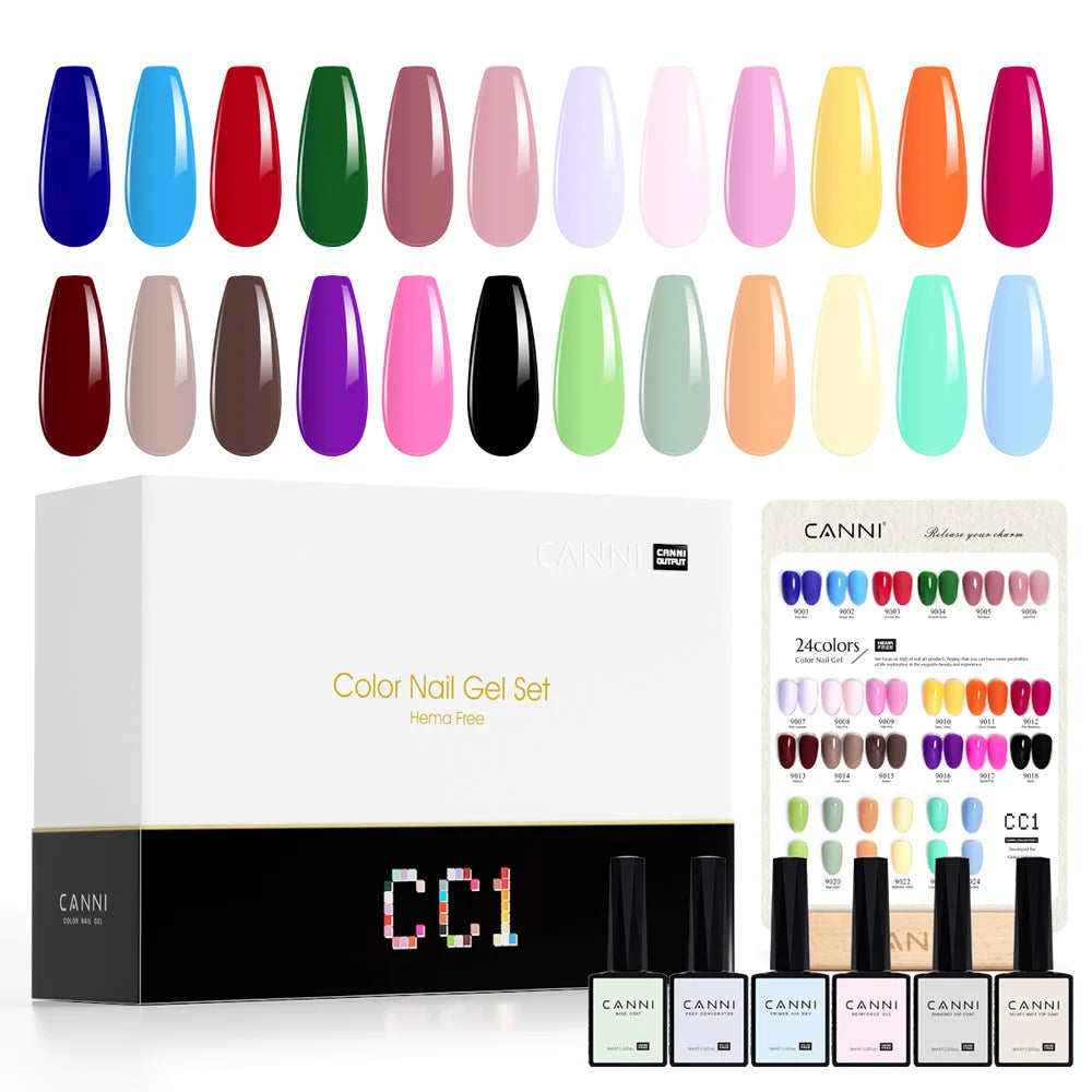 CANNI 9ml Gel Polish Set 30PCS HEMA-Free Soak Off UV LED Nail Varnish Kit, Long Lasting Manicure Gel for Nail Art Salon DIY