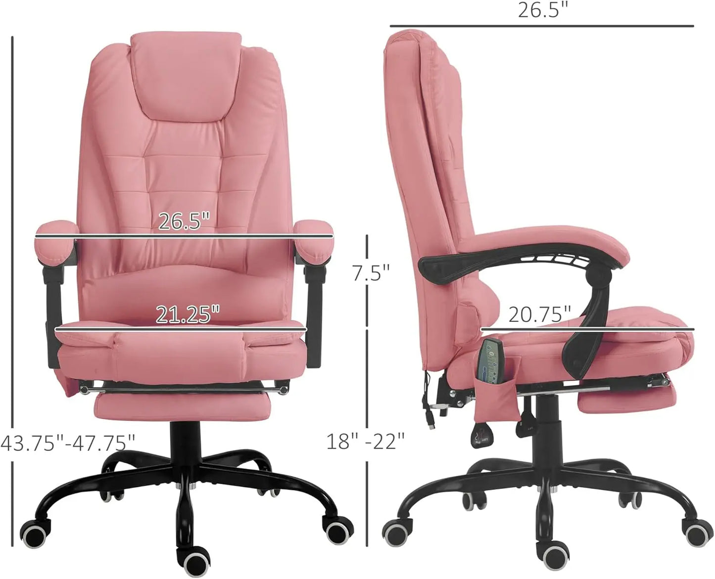 Ergonomic Office Chair with Footrest and Heated,Update Massage Gaming Chair with 7 Vibration Point, Suit for Heavy People