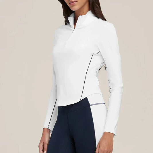 Women's sports coat Fitness Slim-fit blazer Zipper Long sleeve gym Yoga Running Sweatshirt Training jacket