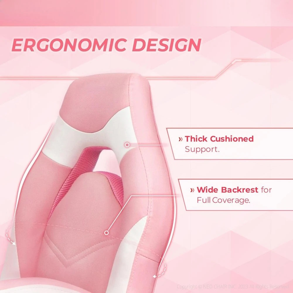 Video Gaming Chair Ergonomic Computer Desk Office Chair with Lumbar Support Adjustable Height Swivel Wheels Flip-Up Arms