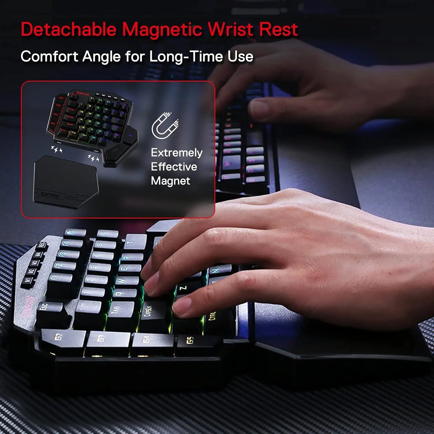 Redragon K585 PRO Wireless 42 Keys Hot-Swappable 3-Mode One-Handed Mechanical Gaming Wrist Support Keyboard