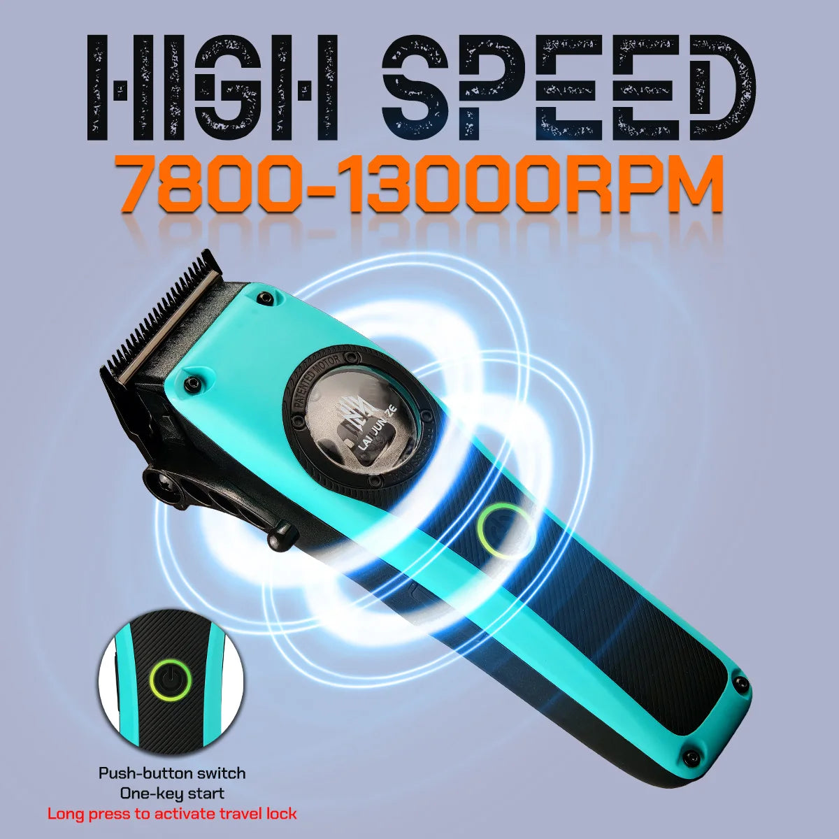 BRDCLIP Barber Professional Magnetic Levitation Motor Hair Clipper 7800-13000RPM DLC Blade Trimmer 9000-12000RPM Shaver 9000RPM