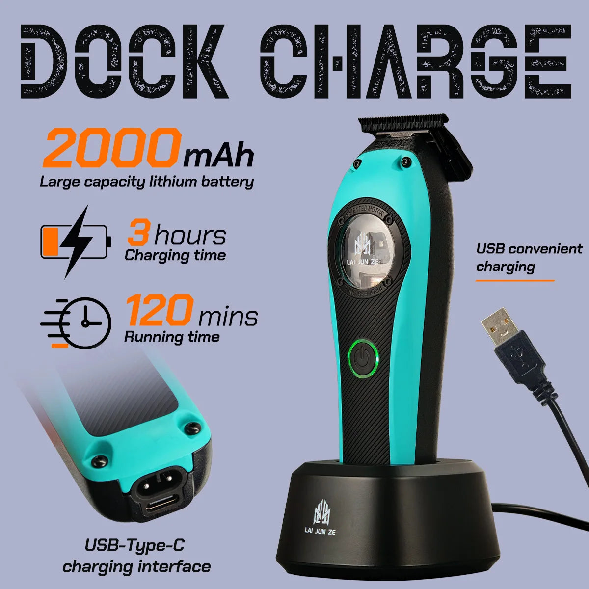 BRDCLIP Barber Professional Magnetic Levitation Motor Hair Clipper 7800-13000RPM DLC Blade Trimmer 9000-12000RPM Shaver 9000RPM