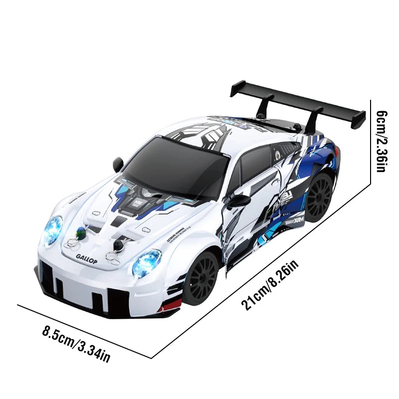 2.4G RC Drift Racing Cars Replaceable Tire High Speed Remote Control Supercar Vehicle with Lights Competition Race Car Boys Gift