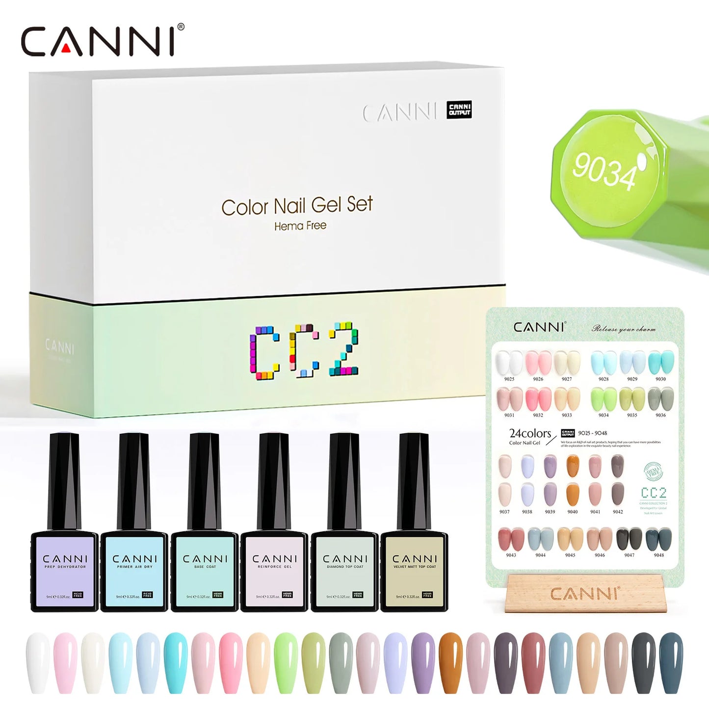 CANNI 9ml Gel Polish Set 30PCS HEMA-Free Soak Off UV LED Nail Varnish Kit, Long Lasting Manicure Gel for Nail Art Salon DIY