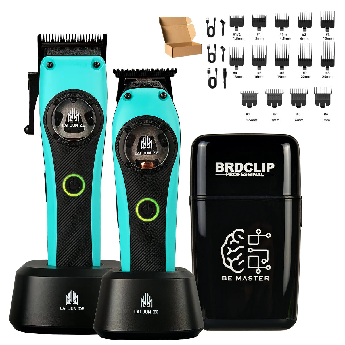 BRDCLIP Barber Professional Magnetic Levitation Motor Hair Clipper 7800-13000RPM DLC Blade Trimmer 9000-12000RPM Shaver 9000RPM