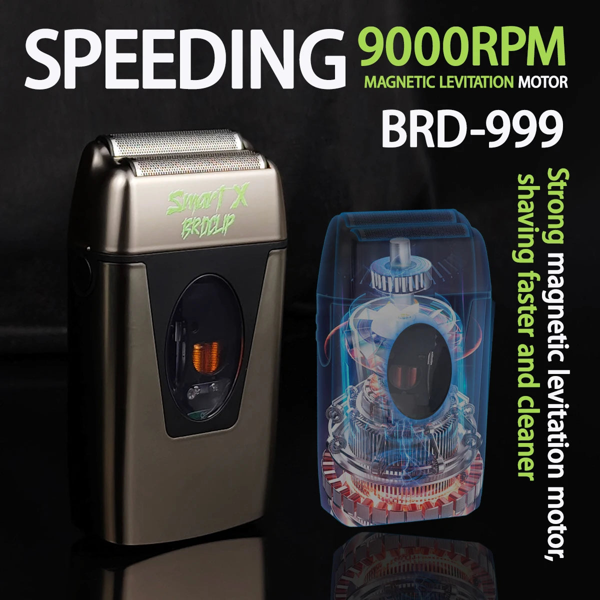 BRDCLIP Barber Professional Magnetic Levitation Motor Hair Clipper 7800-13000RPM DLC Blade Trimmer 9000-12000RPM Shaver 9000RPM