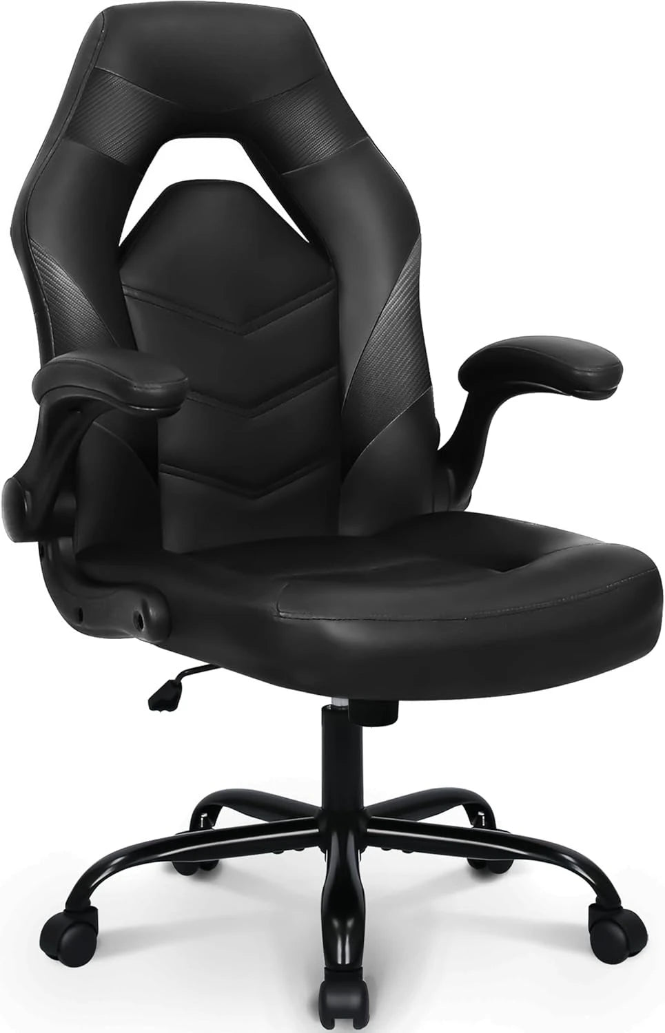 Video Gaming Chair Ergonomic Computer Desk Office Chair with Lumbar Support Adjustable Height Swivel Wheels Flip-Up Arms