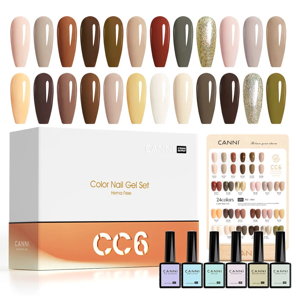 CANNI 9ml Gel Polish Set 30PCS HEMA-Free Soak Off UV LED Nail Varnish Kit, Long Lasting Manicure Gel for Nail Art Salon DIY