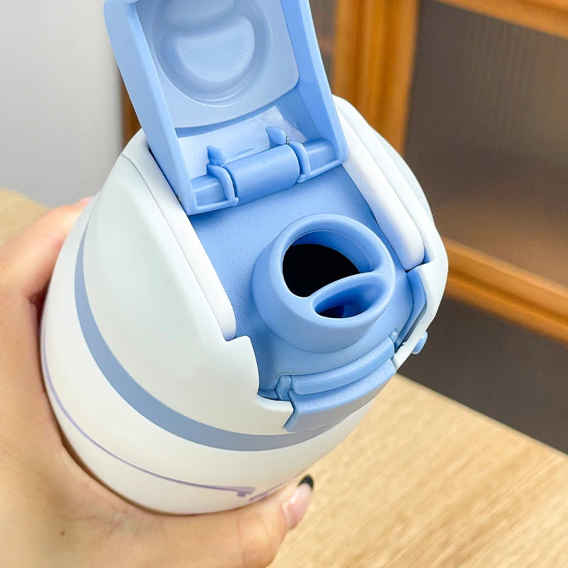 34oz Stylish Stainless Steel Water Bottle - Trendy Floral Two-Tone Design, 24Hr Hot/Cold Insulated, Leakproof Sport Lid & Handle