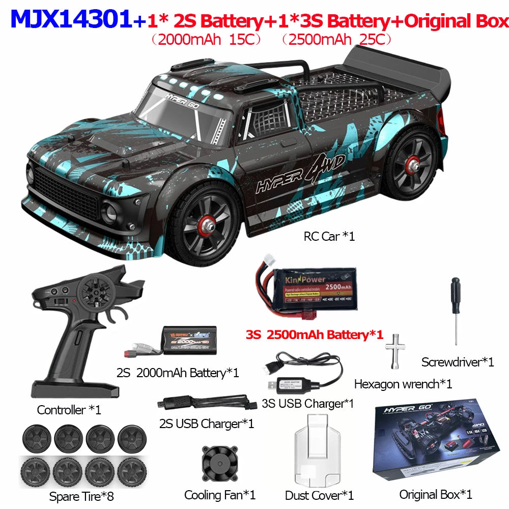 HYPER GO RC MJX 14304 14303 14302 14301 High Speed Drift Car  With Gyroscope - Electric Toy for Kids Volkswagen Racing Gift