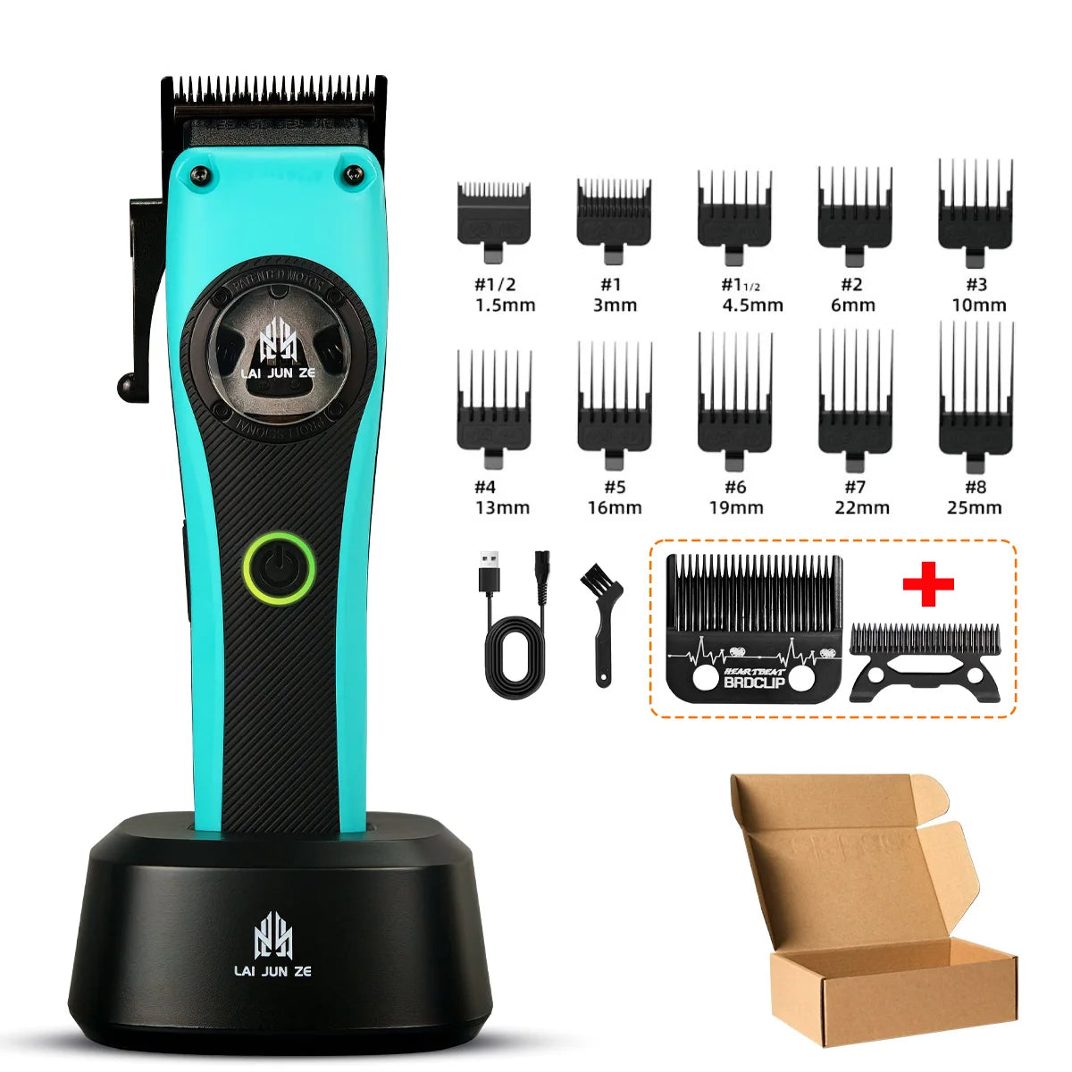 BRDCLIP Barber Professional Magnetic Levitation Motor Hair Clipper 7800-13000RPM DLC Blade Trimmer 9000-12000RPM Shaver 9000RPM