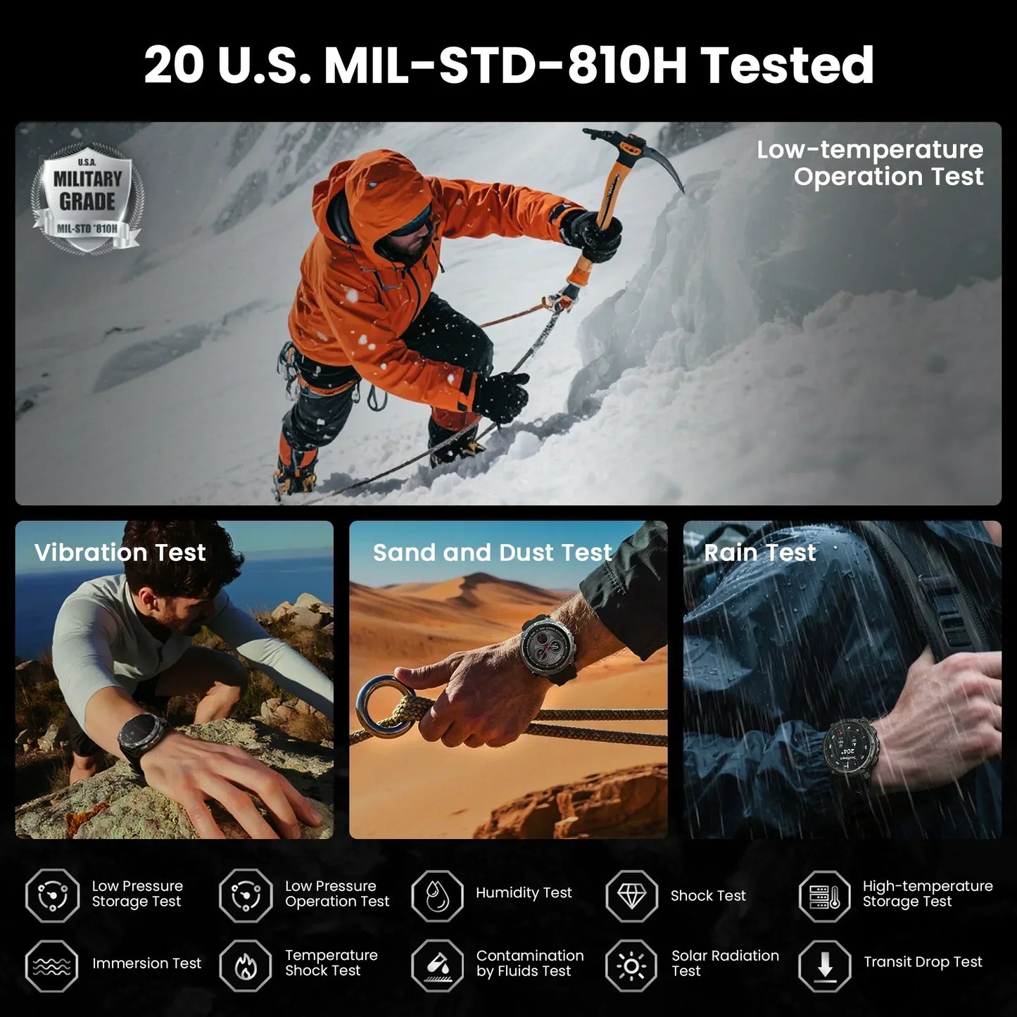 KOSPET Tank T4 Smart Watch for Men GPS Offline Maps 32G ROM 10ATM Waterproof Heart Rate Diving Skiing Hiking for Android IOS