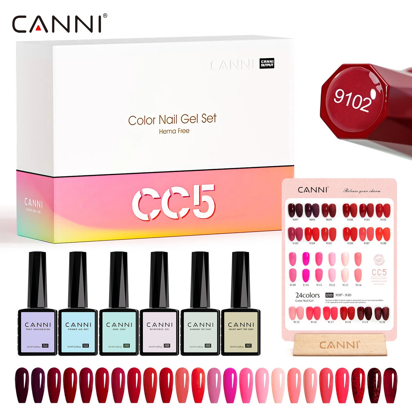 CANNI 9ml Gel Polish Set 30PCS HEMA-Free Soak Off UV LED Nail Varnish Kit, Long Lasting Manicure Gel for Nail Art Salon DIY